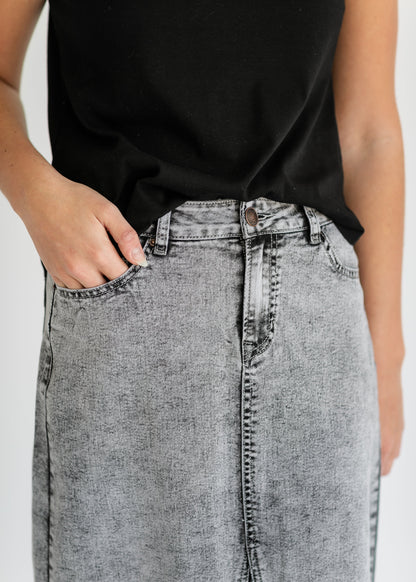 Genevieve A-line Denim Maxi Skirt - FINAL SALE