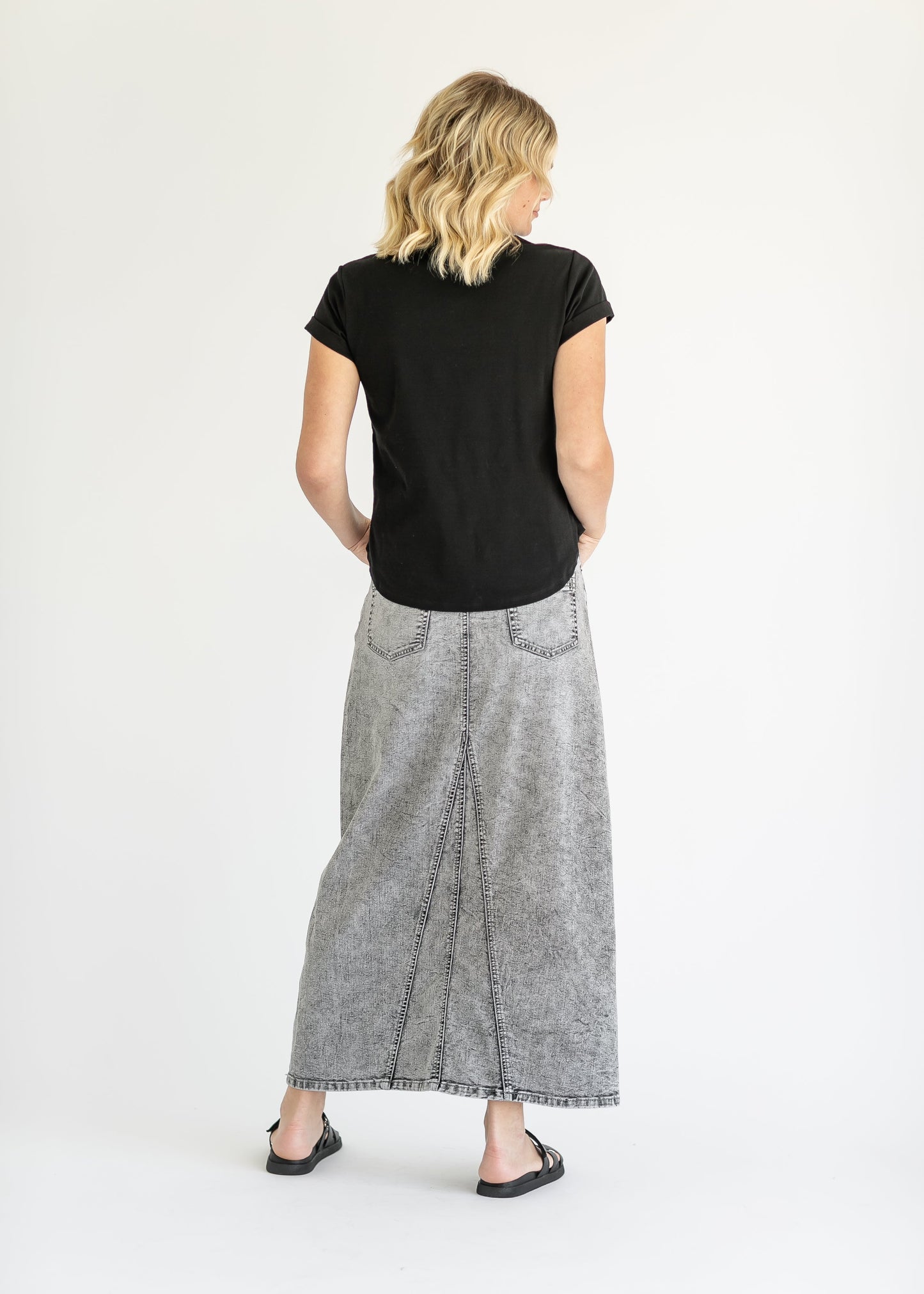 Genevieve A-line Denim Maxi Skirt - FINAL SALE