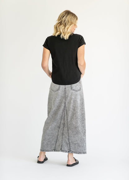 Genevieve A-line Denim Maxi Skirt - FINAL SALE