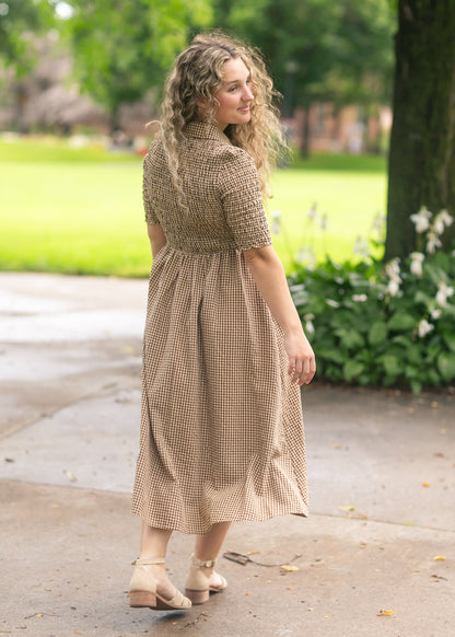 Gingham Button Up Midi Dress - FINAL SALE