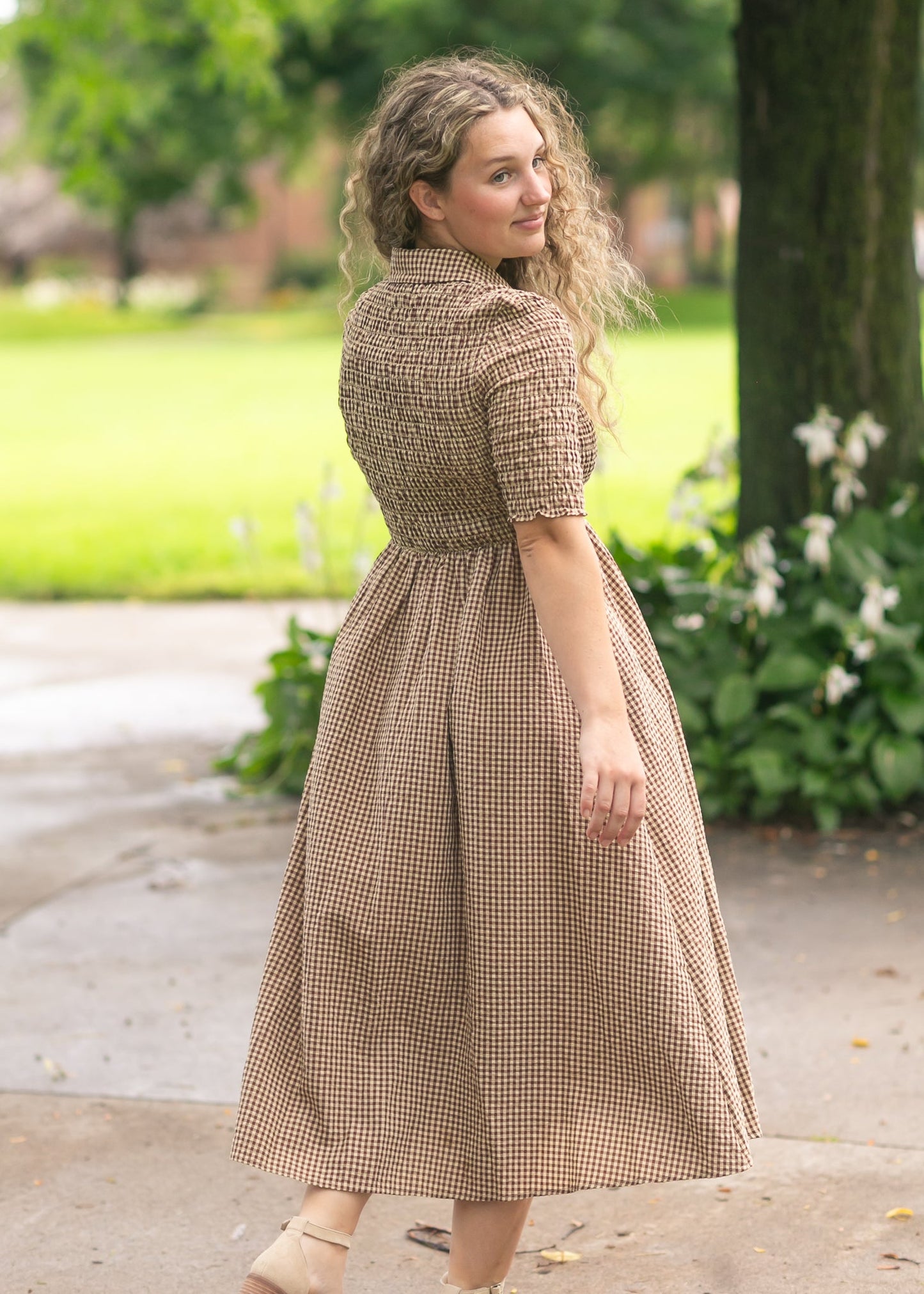 Gingham Button Up Midi Dress - FINAL SALE