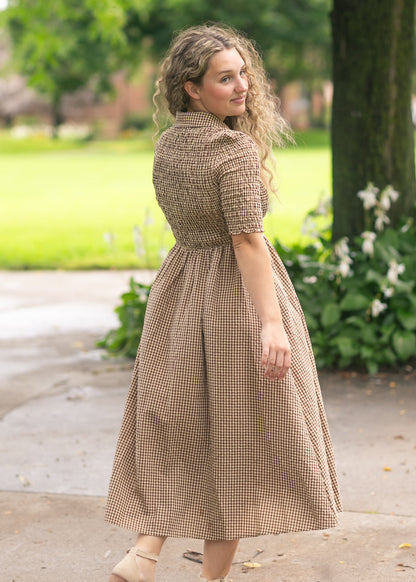 Gingham Button Up Midi Dress - FINAL SALE
