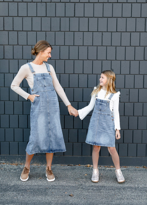 Girl's Blakely Denim Overall Dress - FINAL SALE