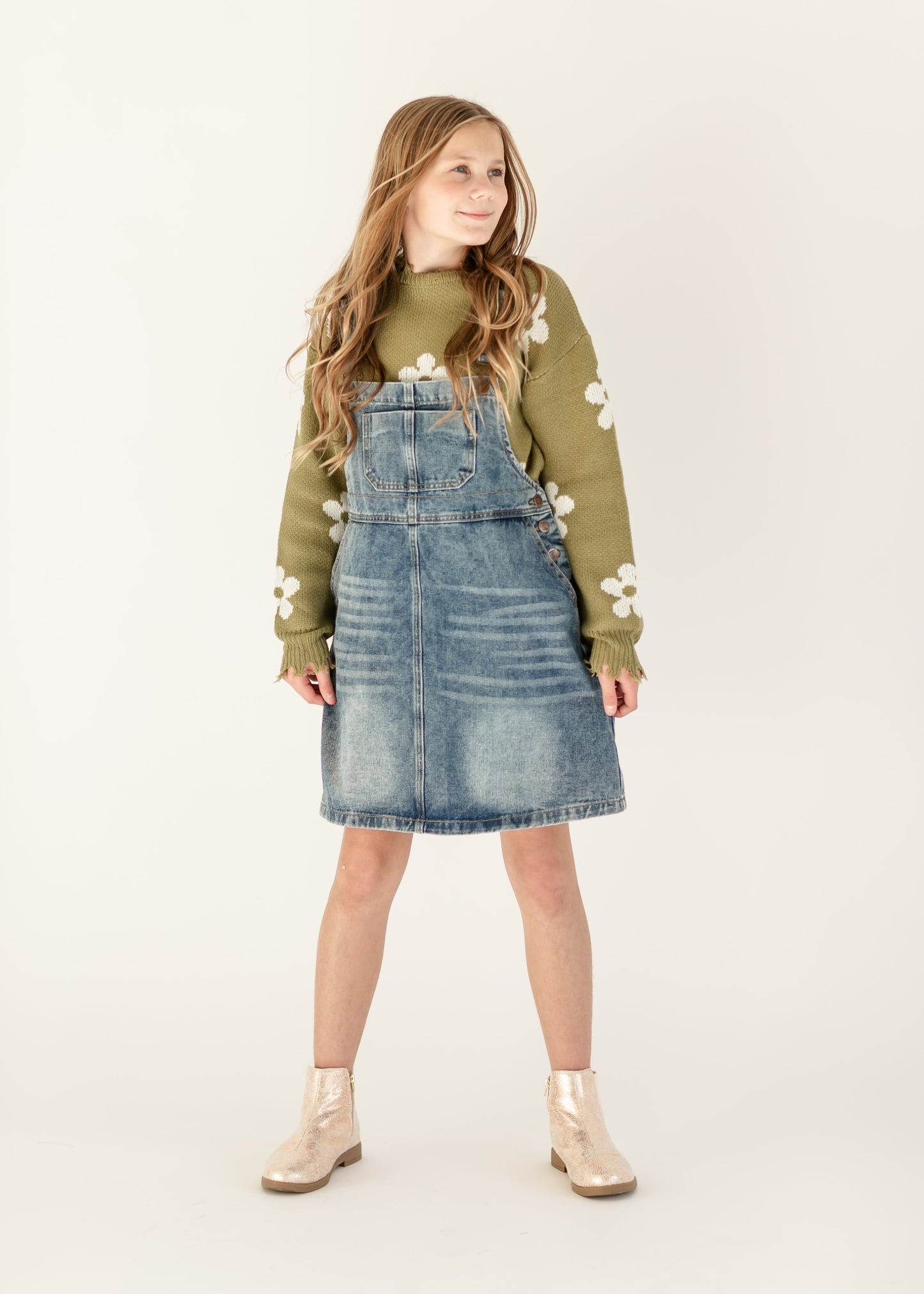 Girl's Blakely Denim Overall Dress - FINAL SALE