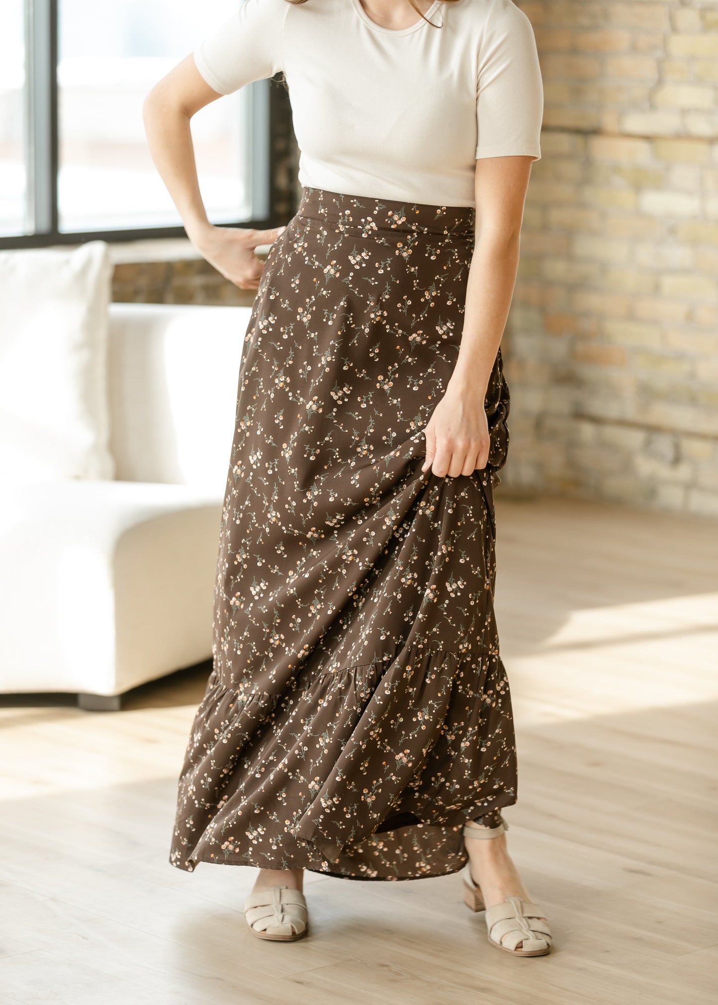 Havyn Floral Lined Maxi Skirt