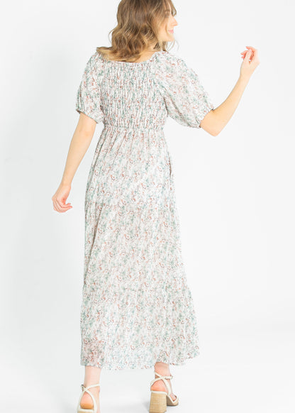 Indy Seaglass Blossom Smocked Maxi Dress - FINAL SALE