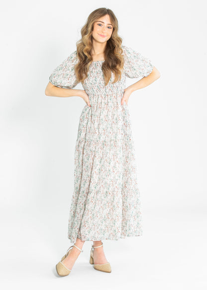 Indy Seaglass Blossom Smocked Maxi Dress - FINAL SALE