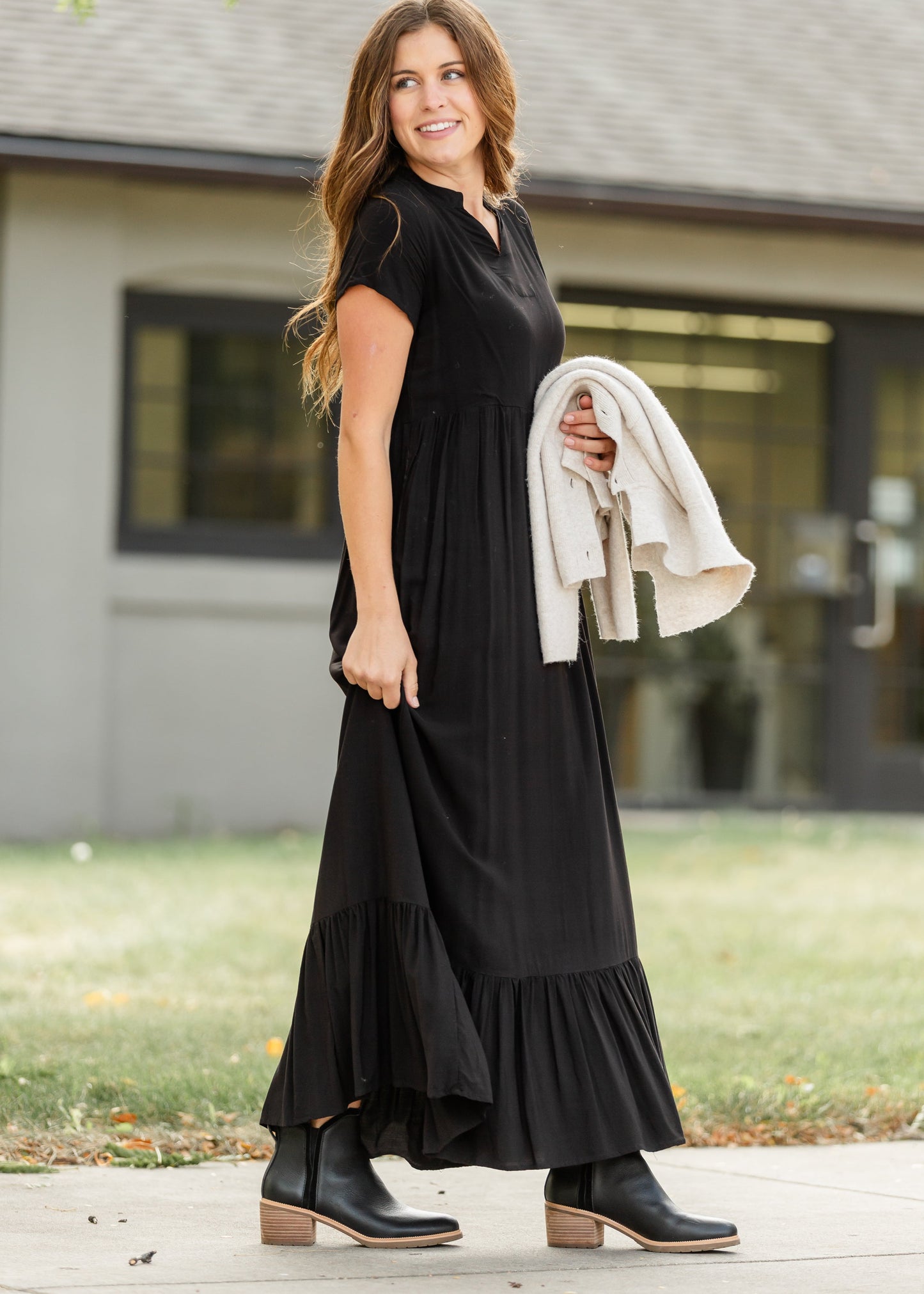 Jaydrien Flutter Sleeve Maxi Dress - FINAL SALE