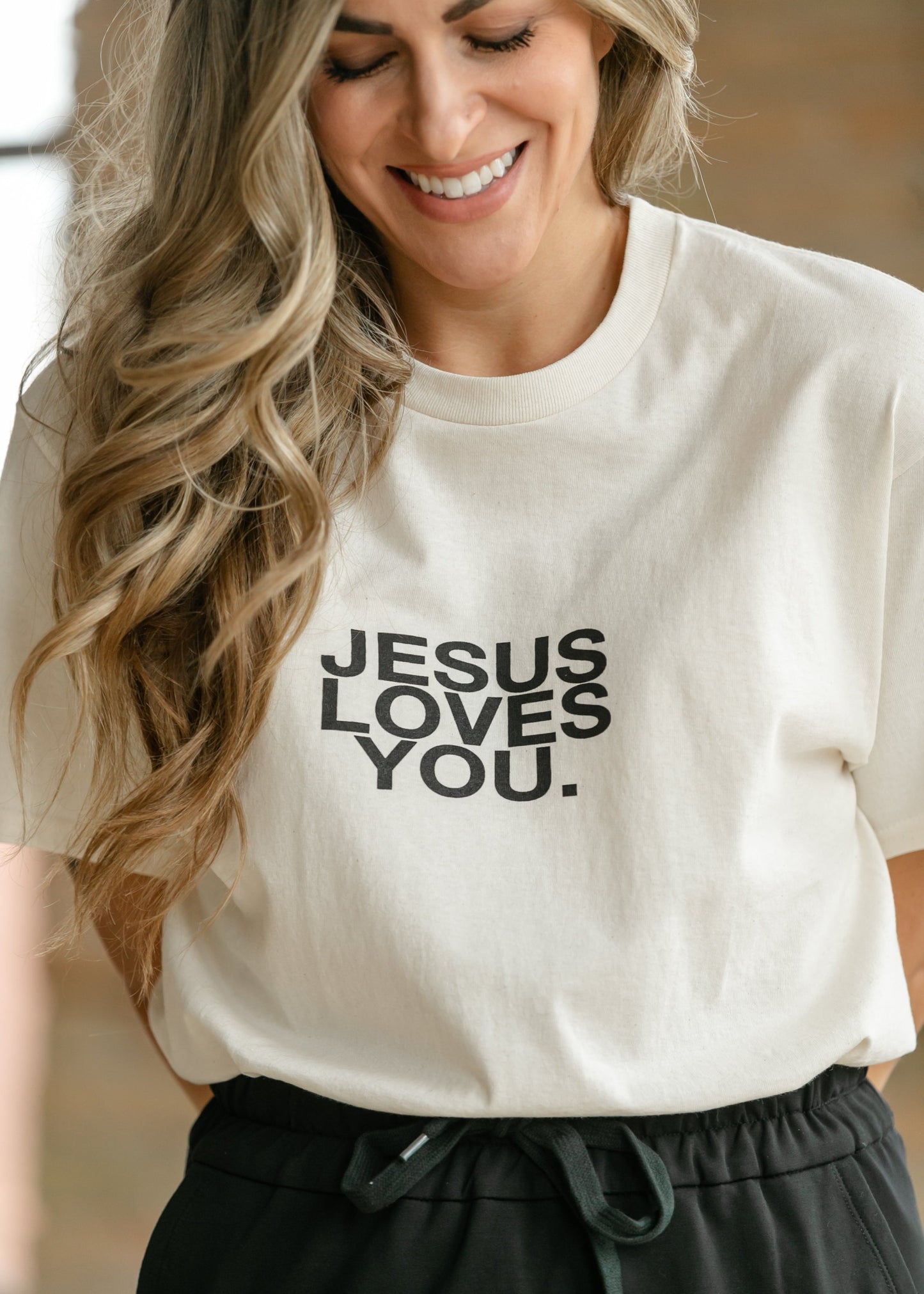 Jesus Loves You Graphic Short Sleeve Top