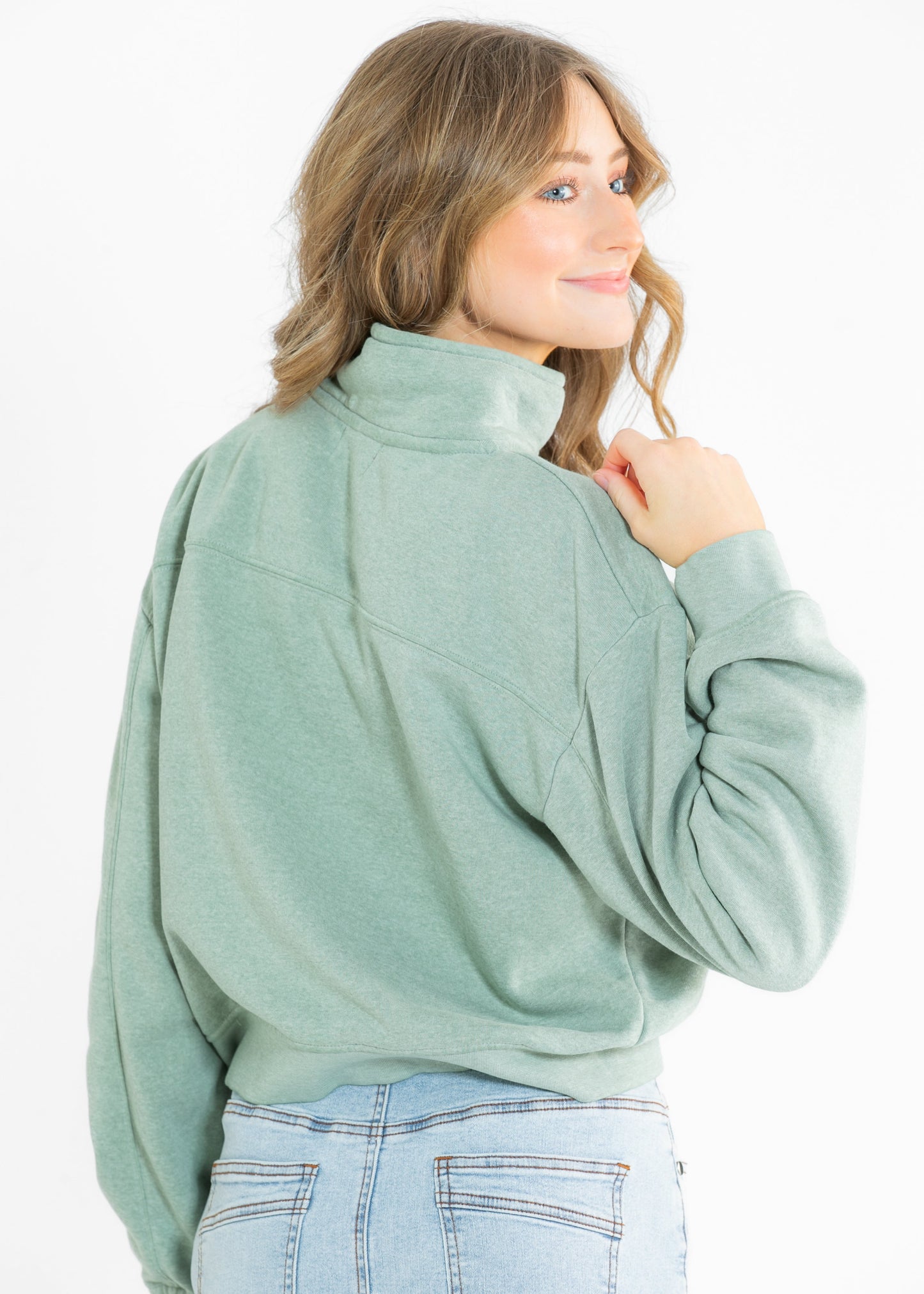 Kala Pullover Half-Zip Up Terry Sweatshirt - FINAL SALE