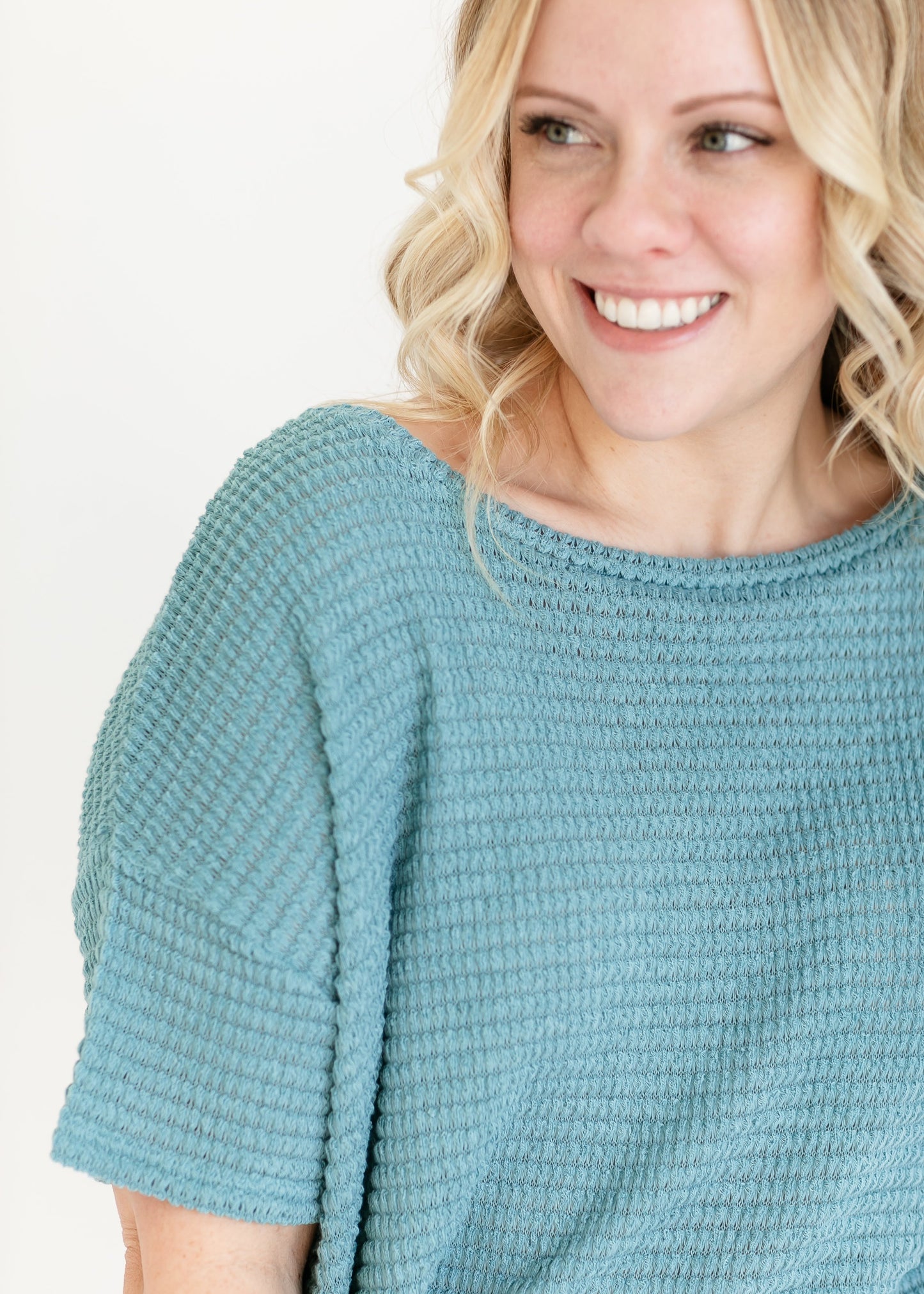 Knit Drop Shoulder Short Sleeve Top - FINAL SALE