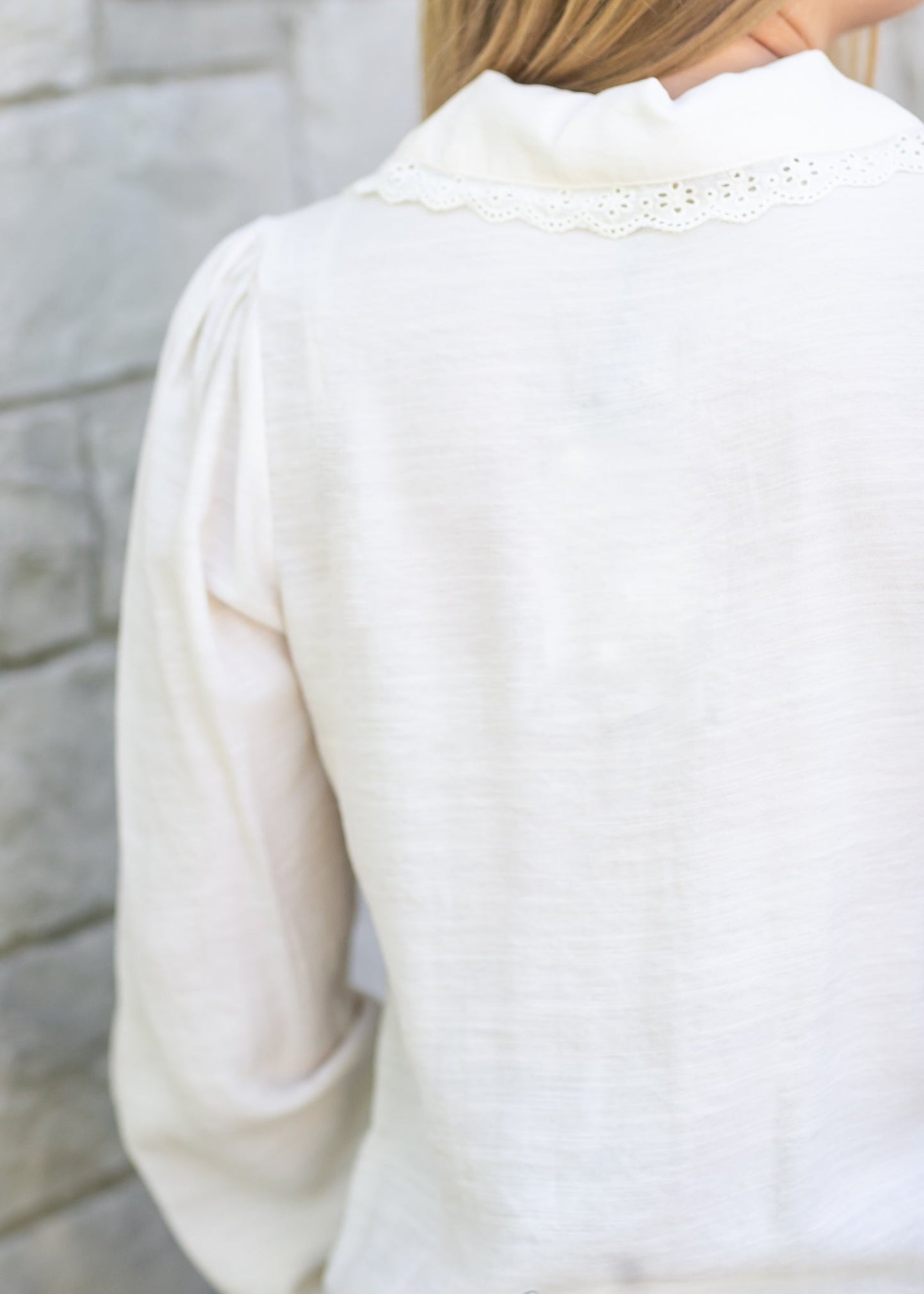 Lace Collar Button Up Top - FINAL SALE