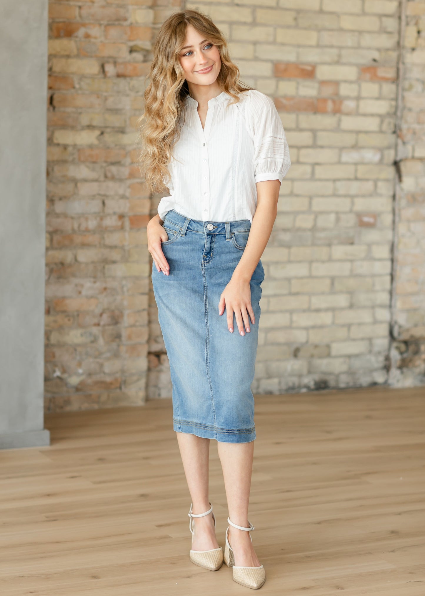 Lace Detail Button Up Top - FINAL SALE