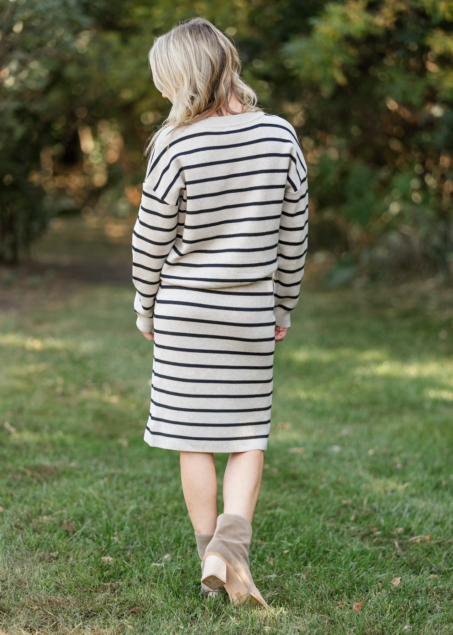 Latte Stripe Knit Skirt - FINAL SALE