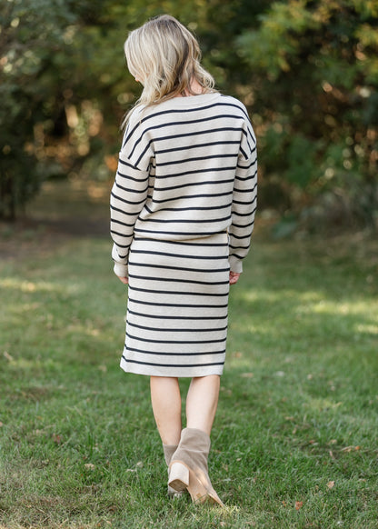 Latte Stripe Knit Skirt - FINAL SALE