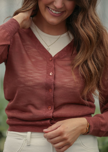 Lightweight V Neck Cardigan
