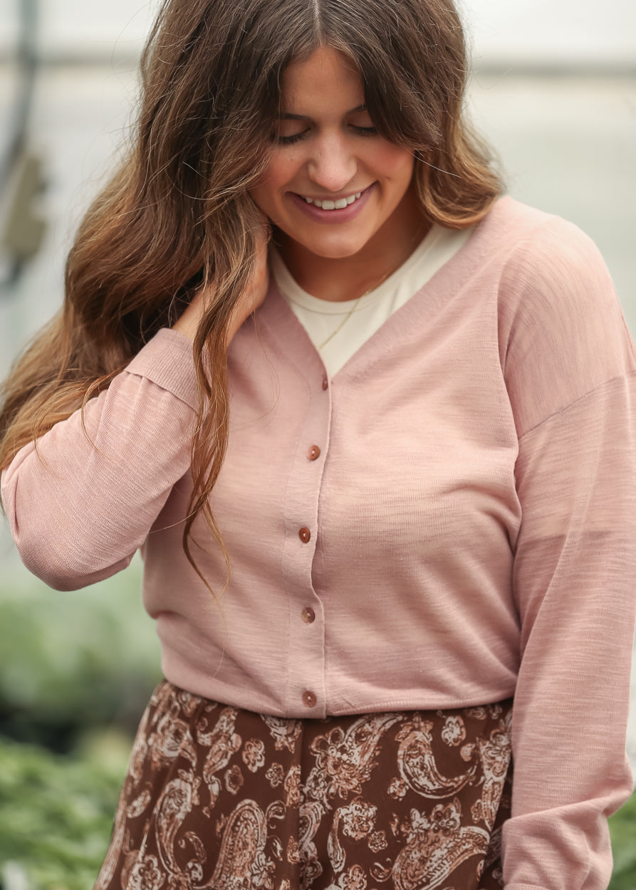 Lightweight V Neck Cardigan