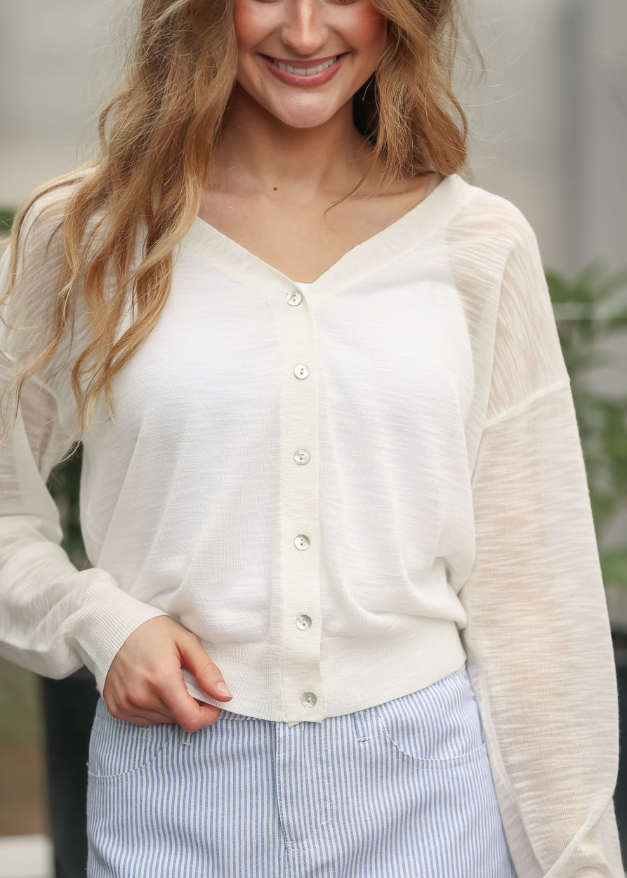 Lightweight V Neck Cardigan