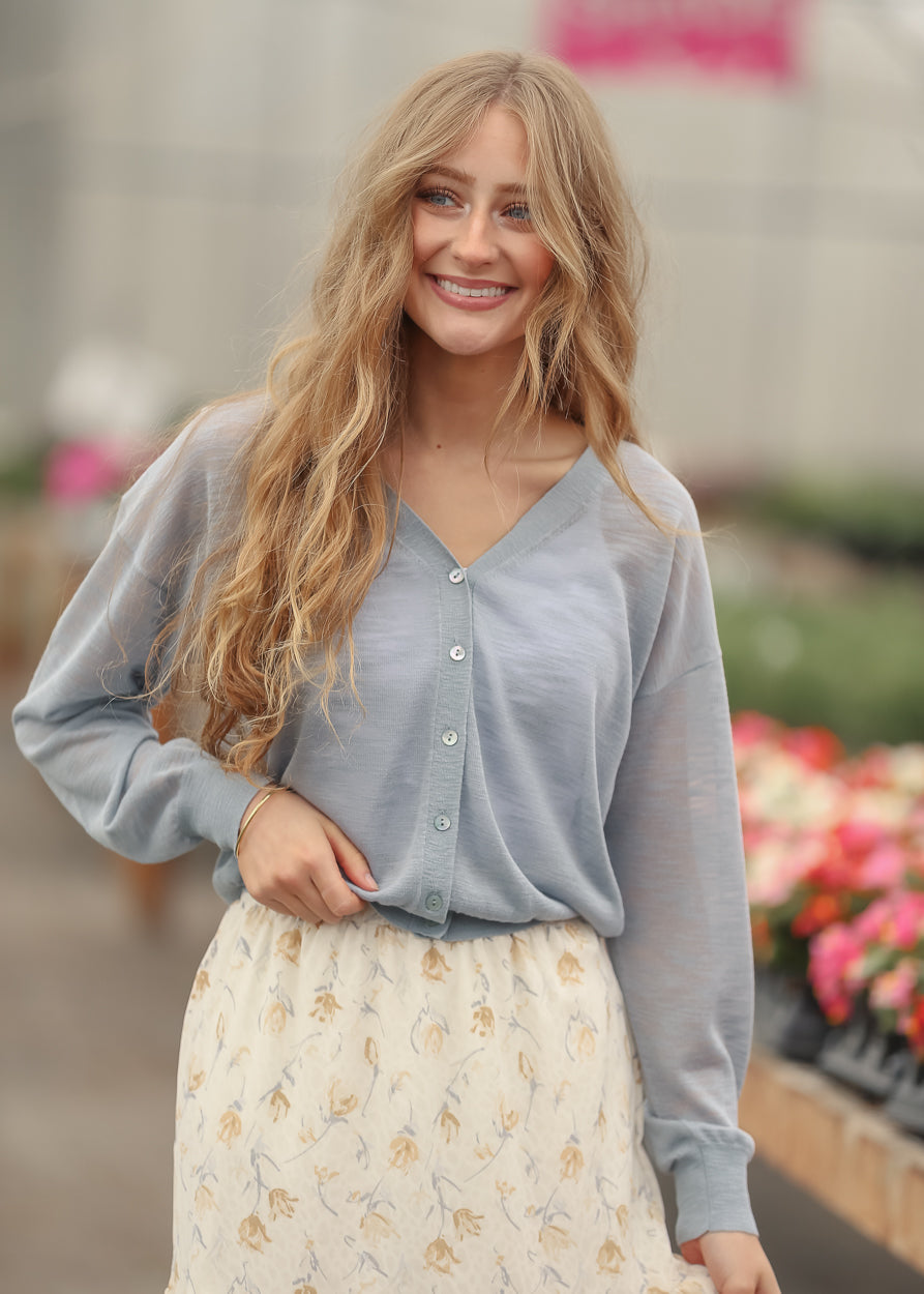 Lightweight V Neck Cardigan