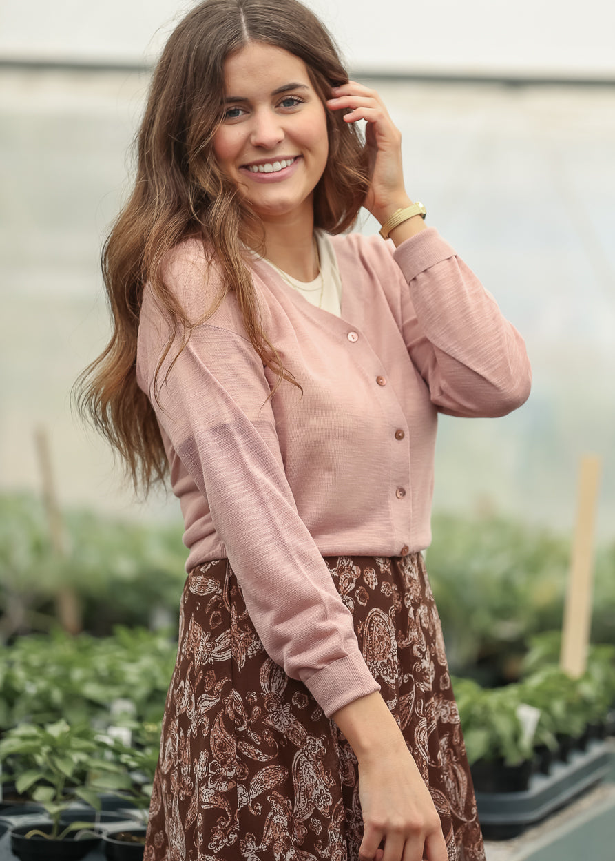 Lightweight V Neck Cardigan