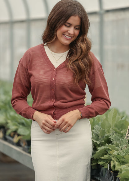 Lightweight V Neck Cardigan