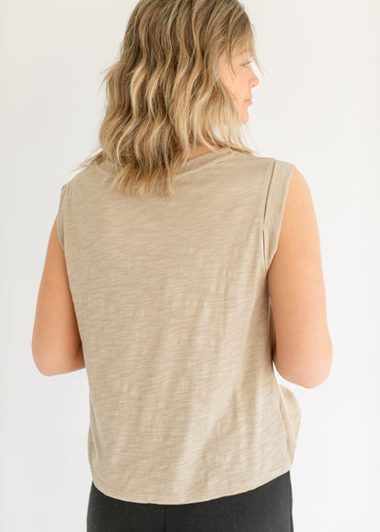 LIVERPOOL® Cap Sleeve Woven Knit Top