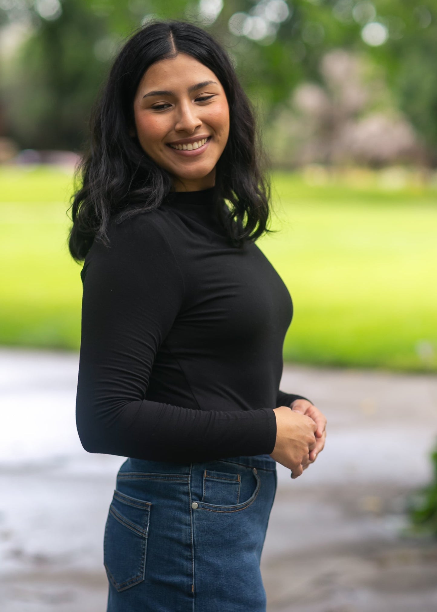 Liverpool Los Angeles® Long Sleeve Mock Neck Knit Top - FINAL SALE