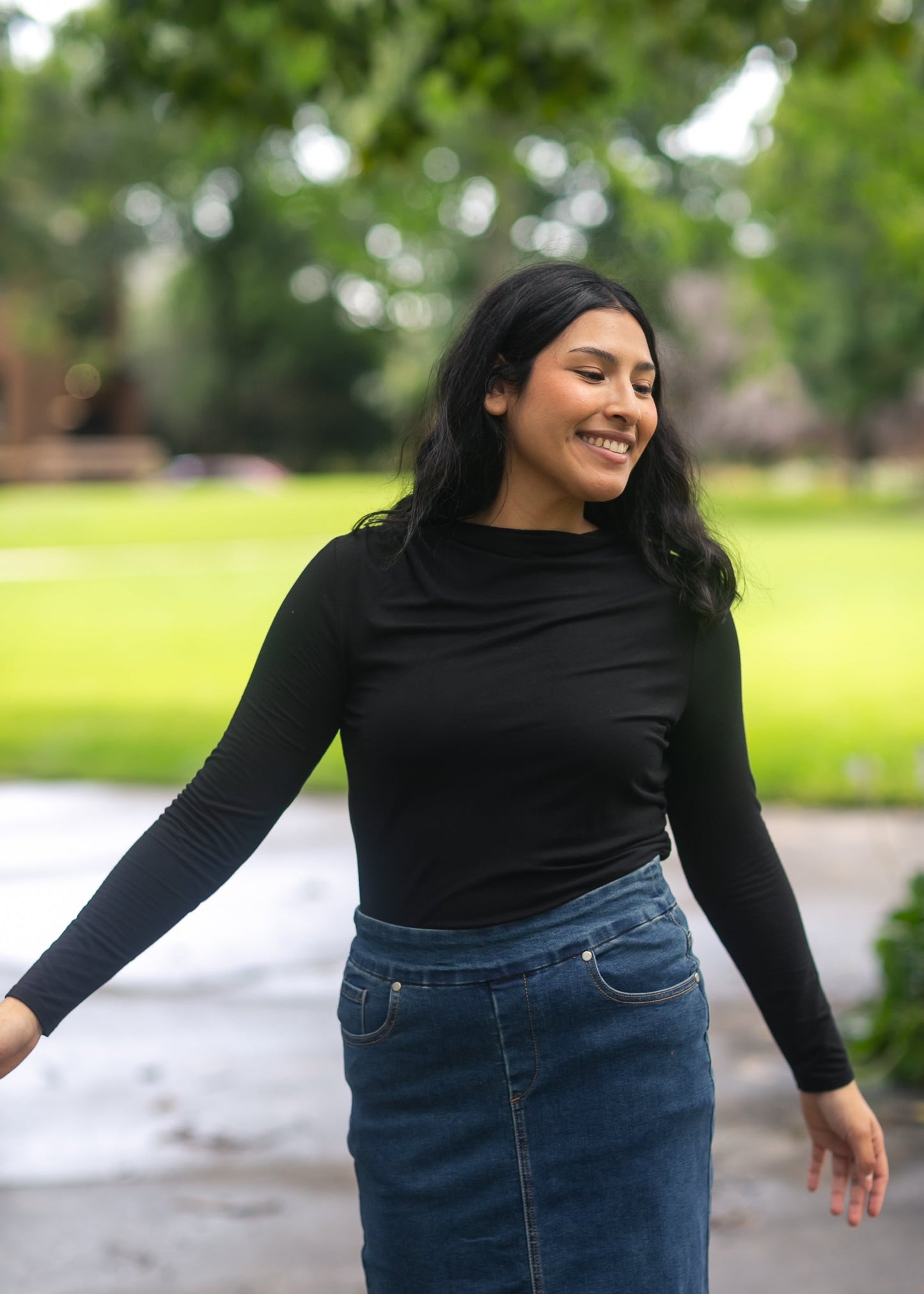 Liverpool Los Angeles® Long Sleeve Mock Neck Knit Top - FINAL SALE