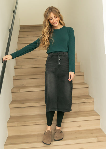 Long Sleeve Out Seam Jersey Top - FINAL SALE