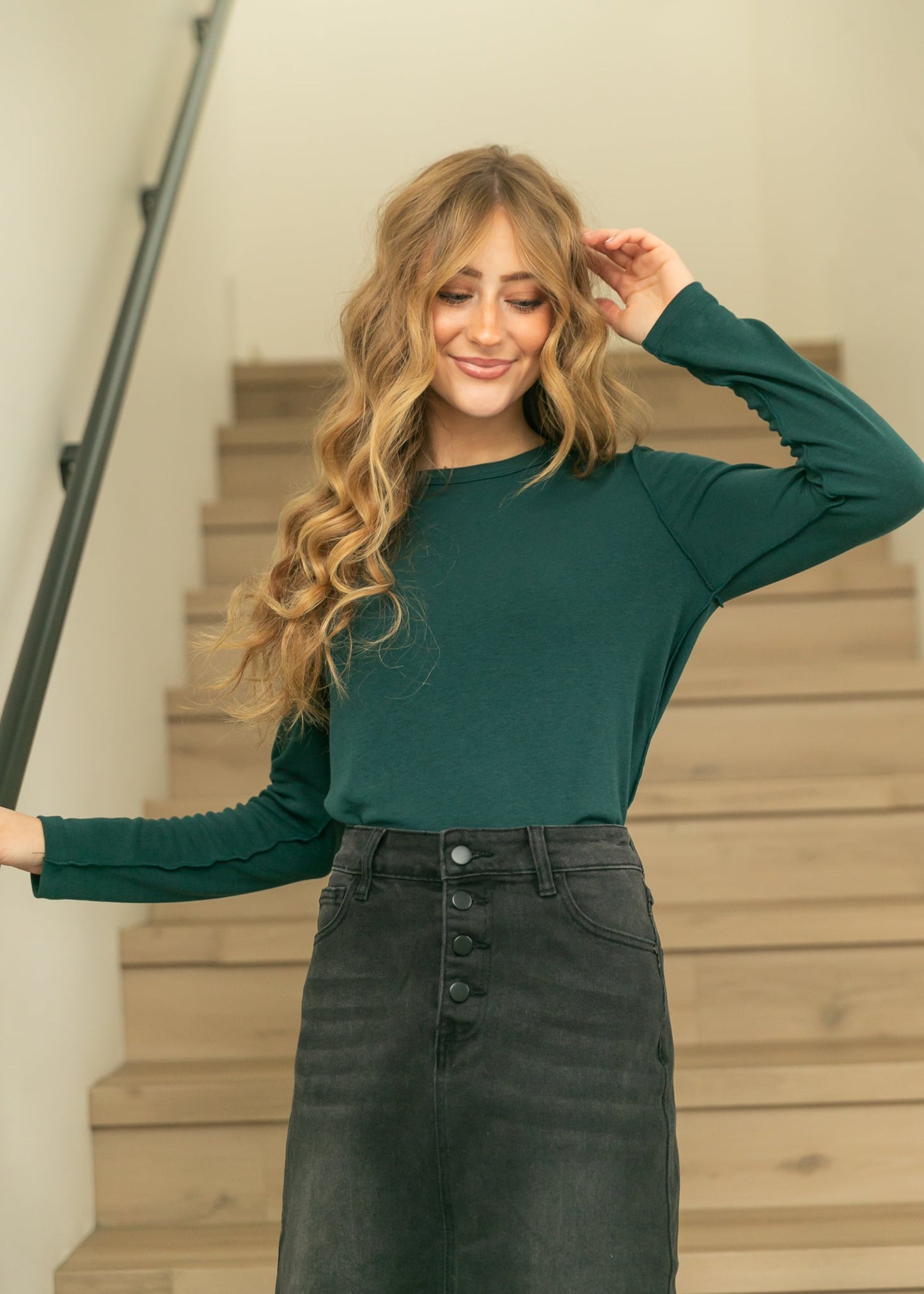 Long Sleeve Out Seam Jersey Top - FINAL SALE