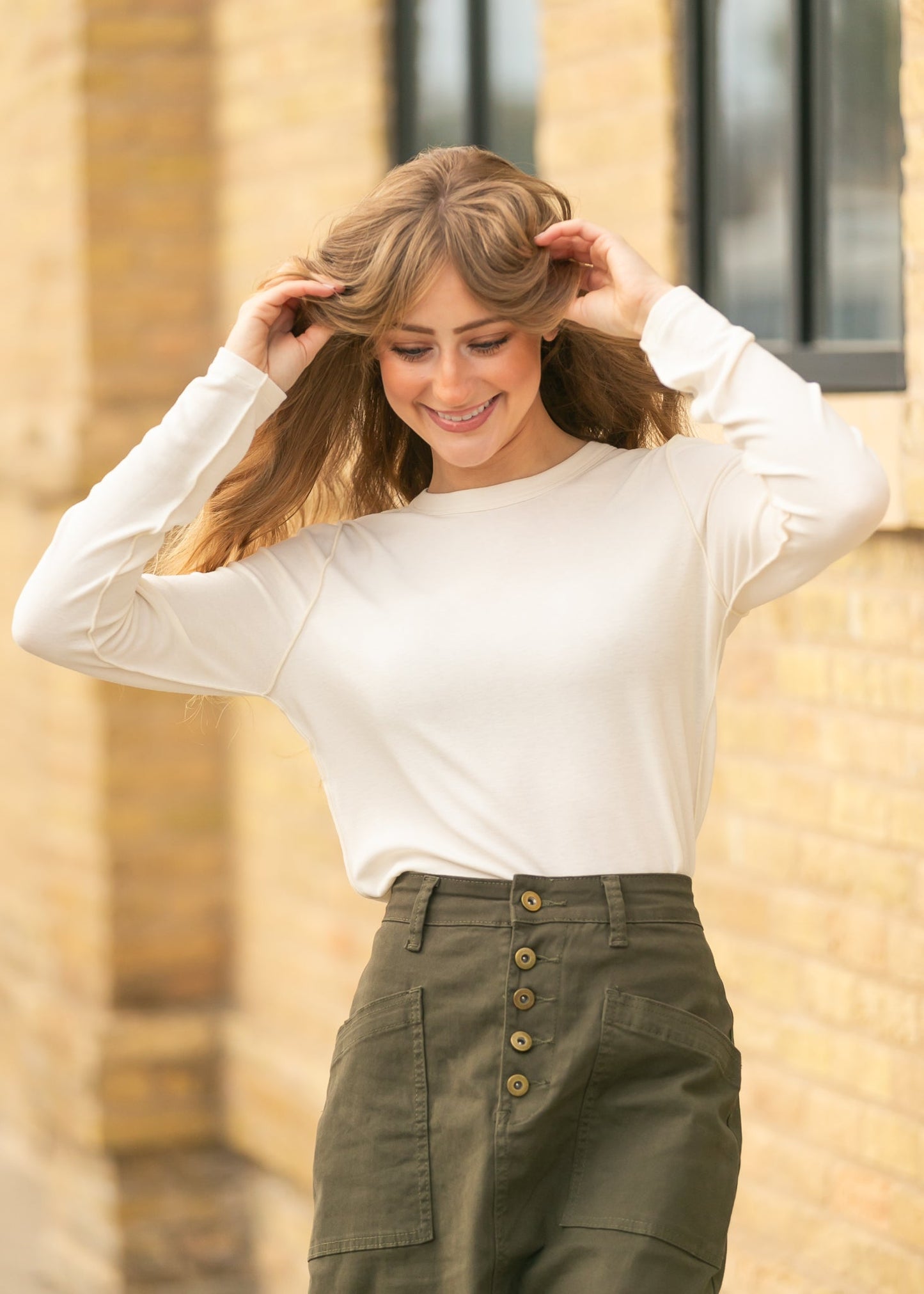 Long Sleeve Out Seam Jersey Top - FINAL SALE