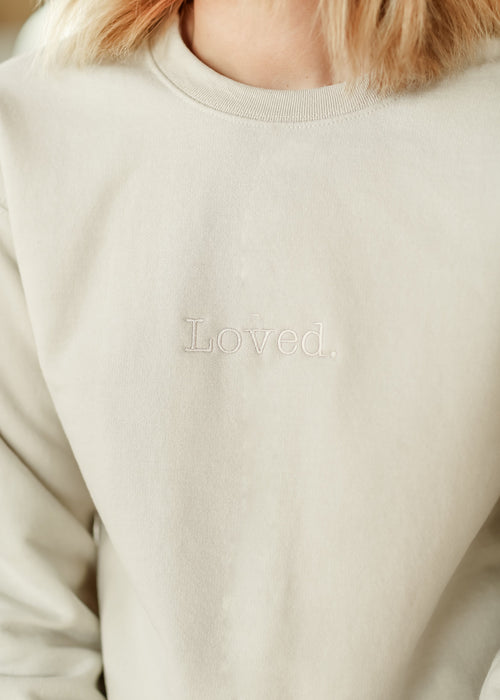 Loved Embroidered Christian Crewneck Sweatshirt - FINAL SALE