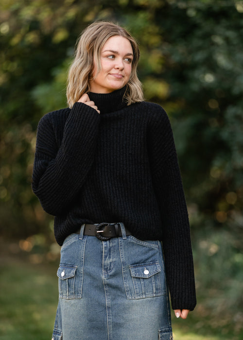 Lula Turtleneck Black Sweater - FINAL SALE