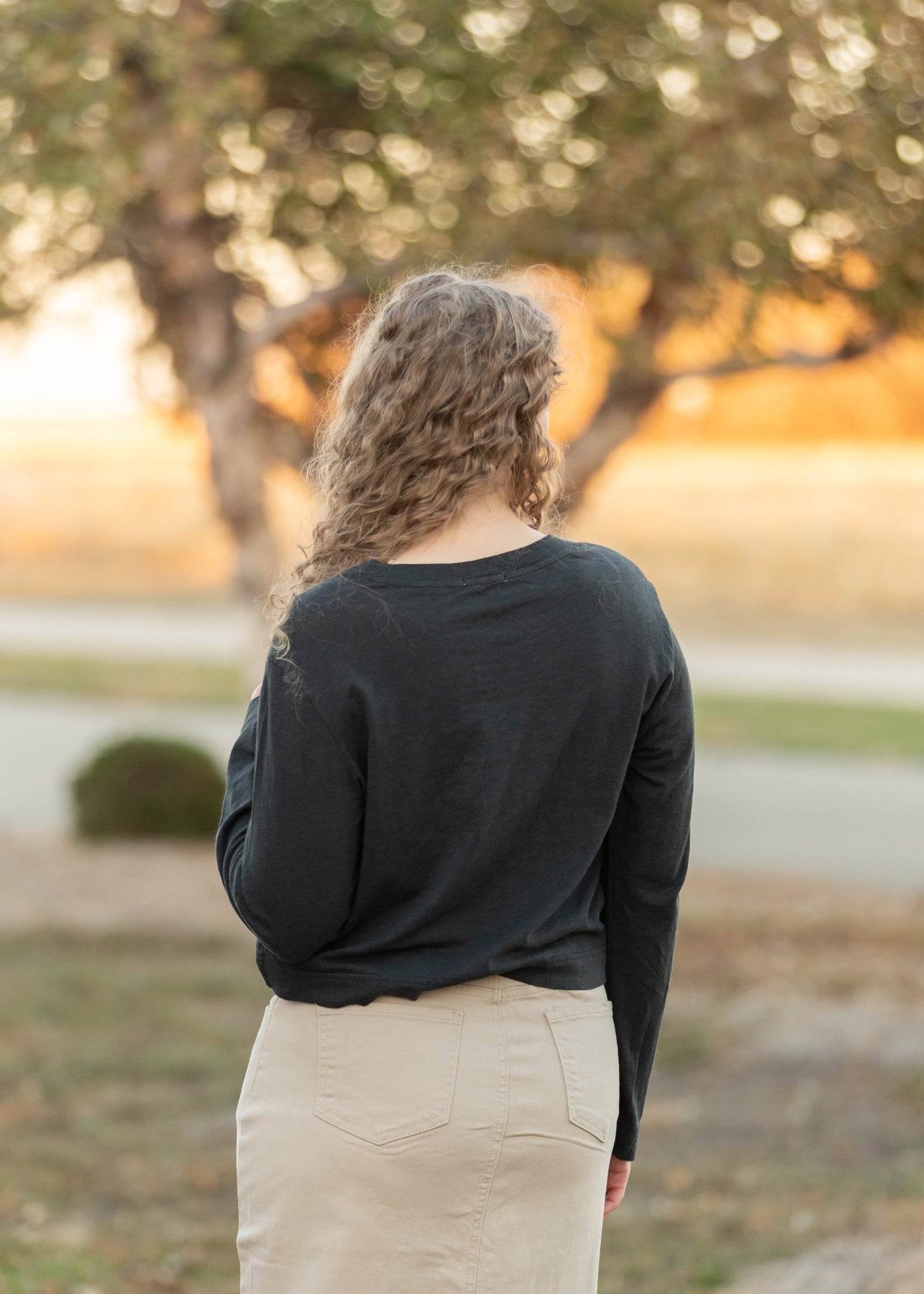 Lupita Black Brushed Long Sleeve Top - FINAL SALE