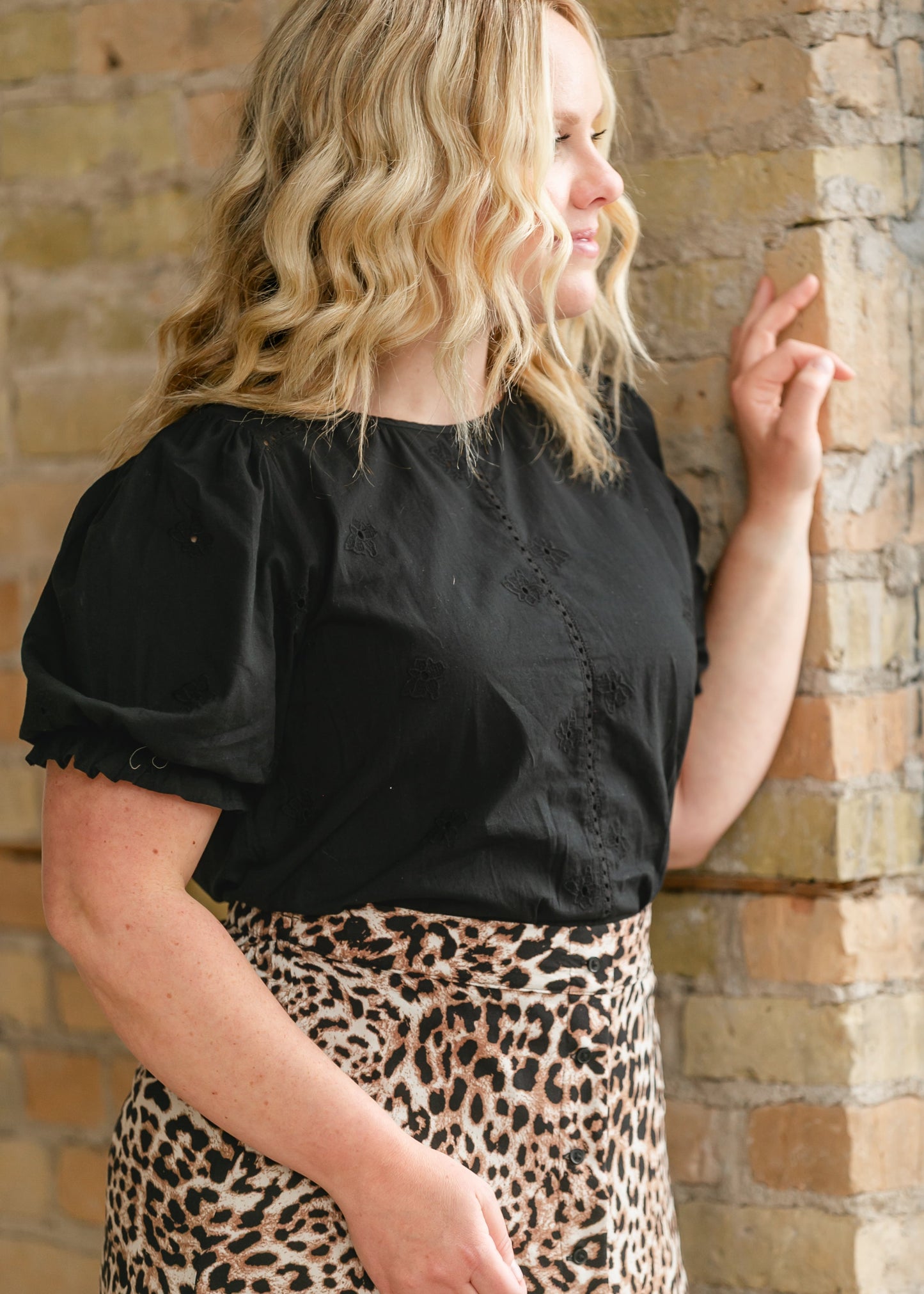 Mae Embroidered Puff Sleeve Top - FINAL SALE