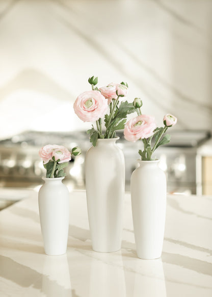 Matte White Tall Ceramic Vases - FINAL SALE