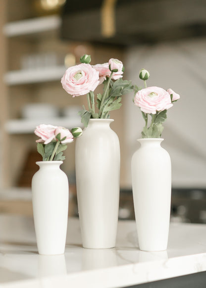 Matte White Tall Ceramic Vases - FINAL SALE