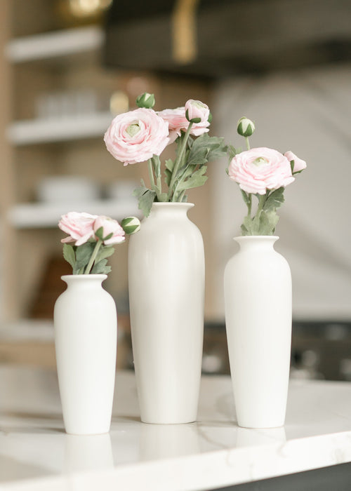 Matte White Tall Ceramic Vases - FINAL SALE