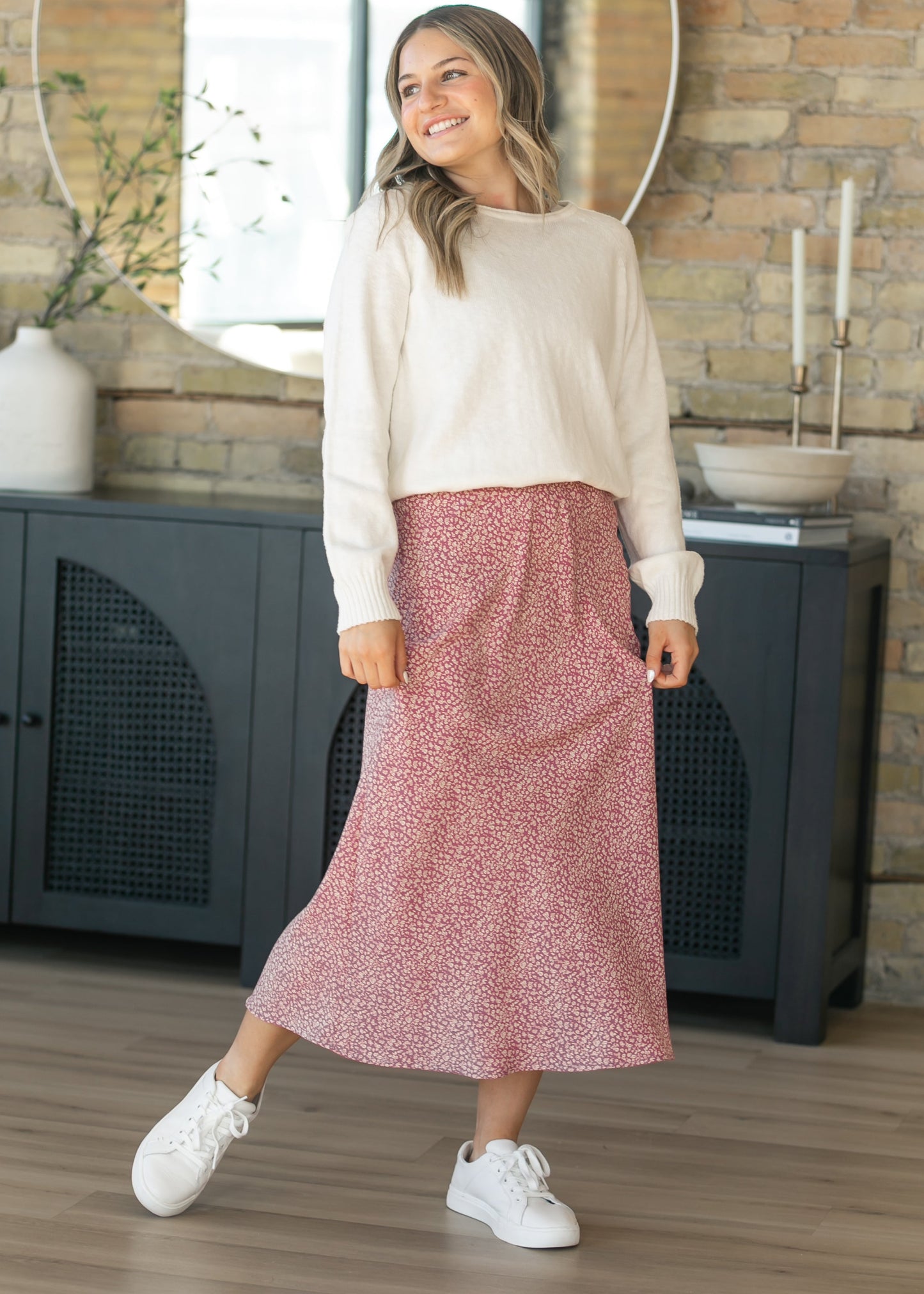 June Floral Print Maxi Skirt