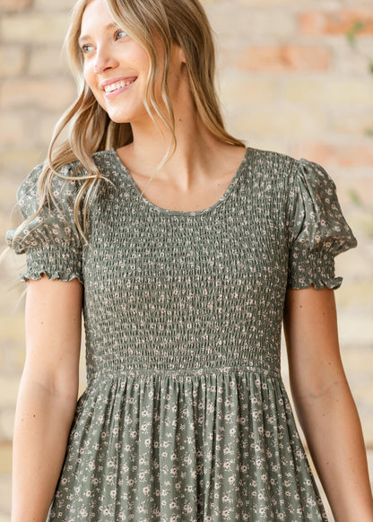 McCall Smocked Midi Dress