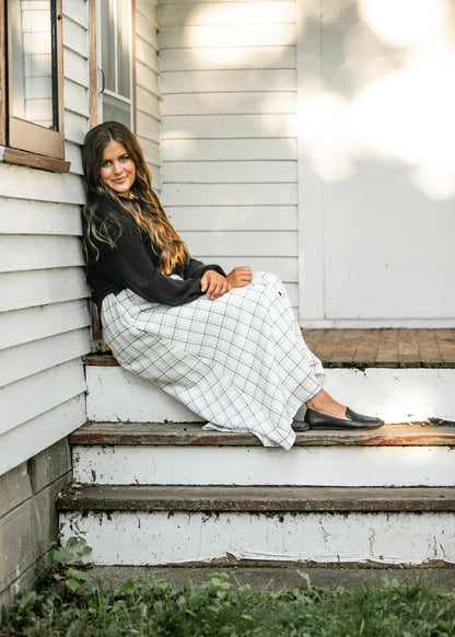 McKenna Plaid Button Detail Maxi Skirt - FINAL SALE