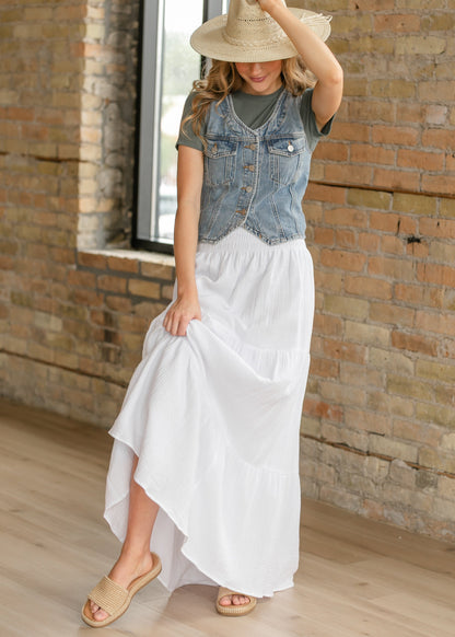Medium Wash Denim Vest - FINAL SALE