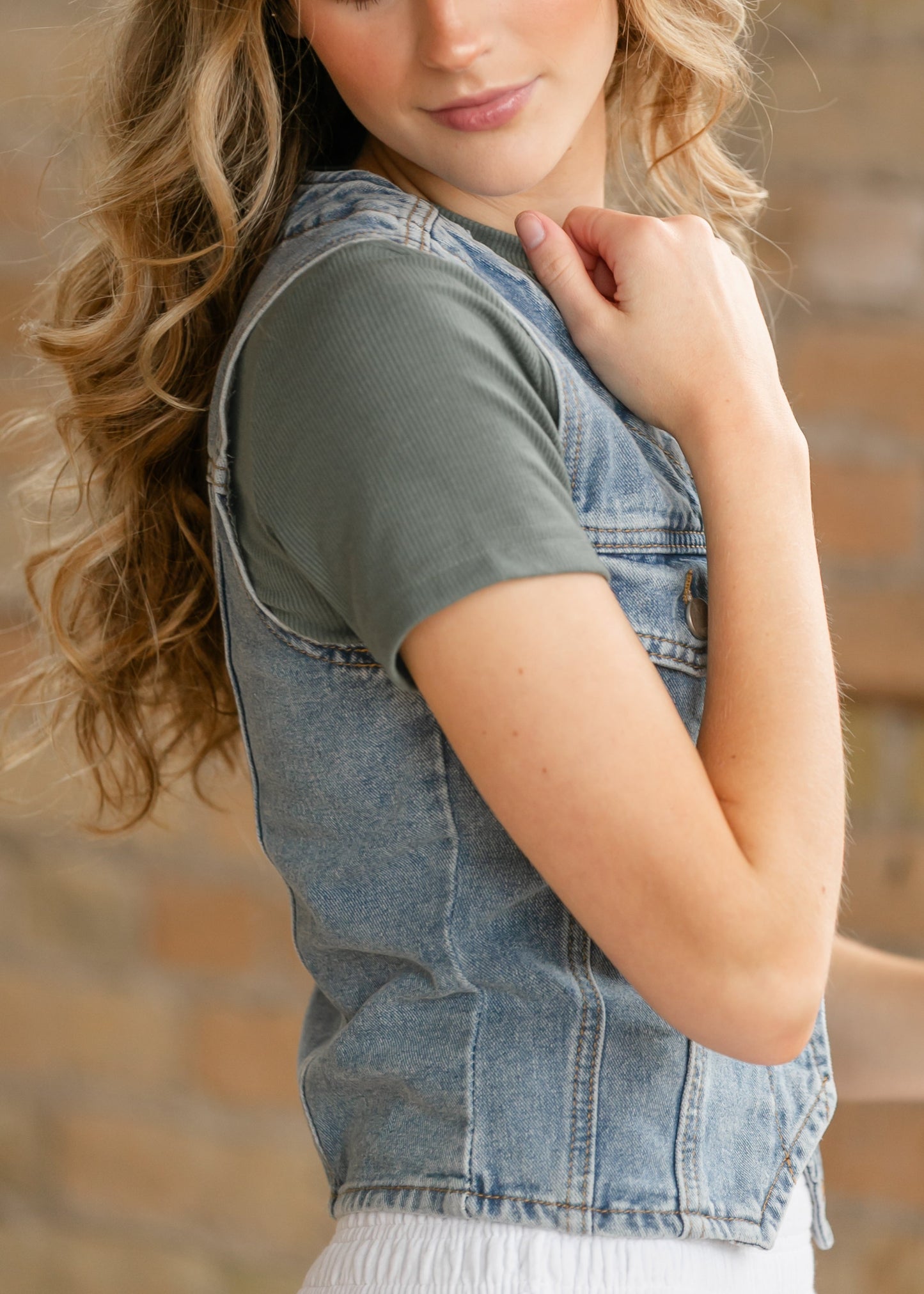 Medium Wash Denim Vest - FINAL SALE