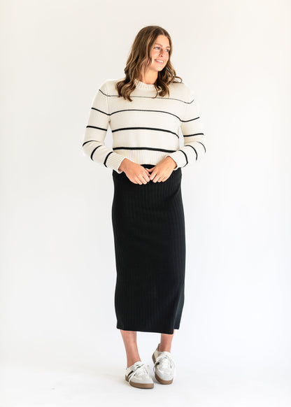 Milan Black Stripe Sweater - FINAL SALE