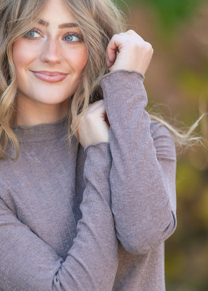 Mock Neck Long Sleeve Top - FINAL SALE
