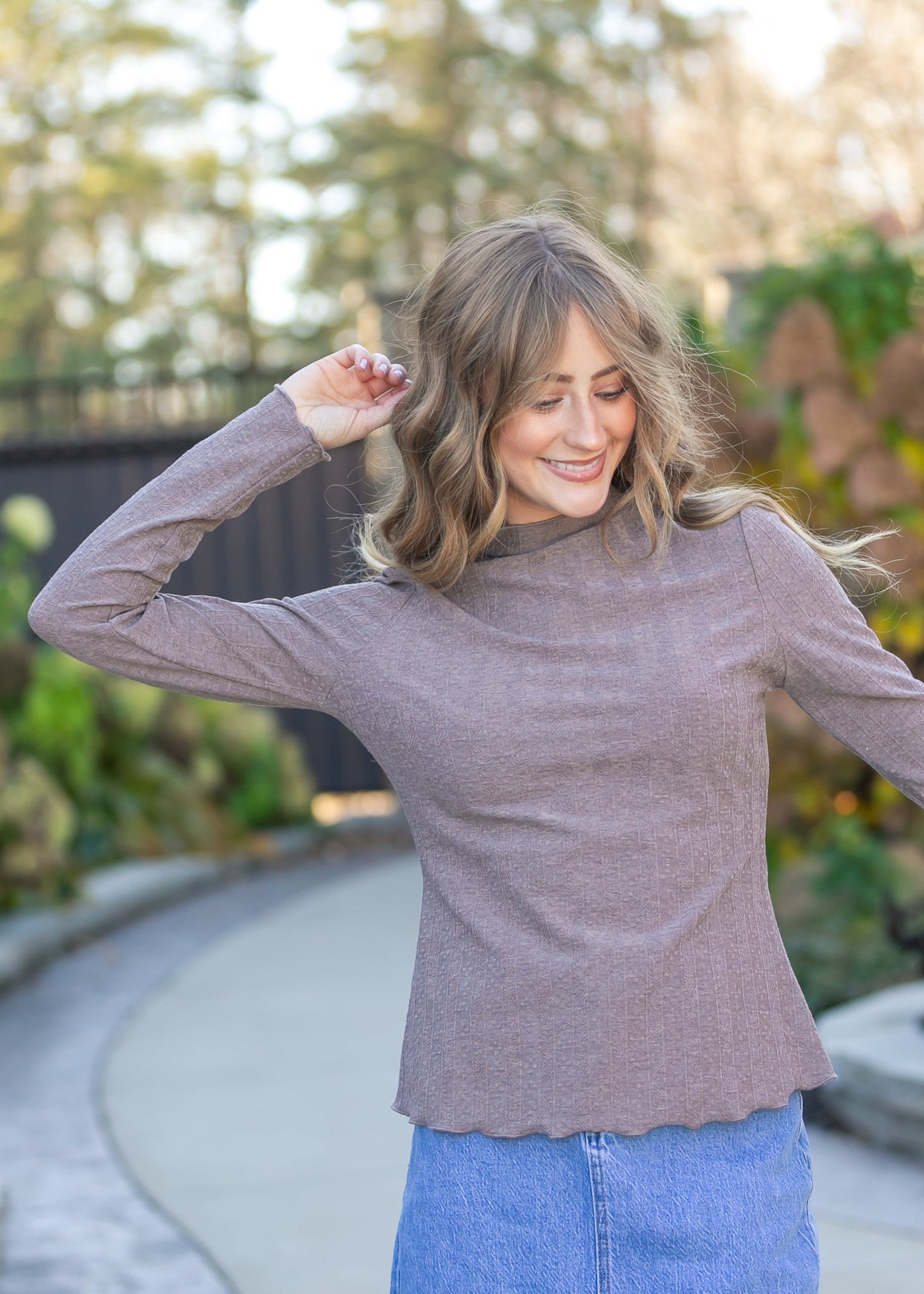 Mock Neck Long Sleeve Top - FINAL SALE
