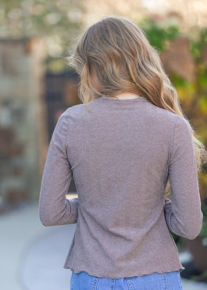 Mock Neck Long Sleeve Top - FINAL SALE