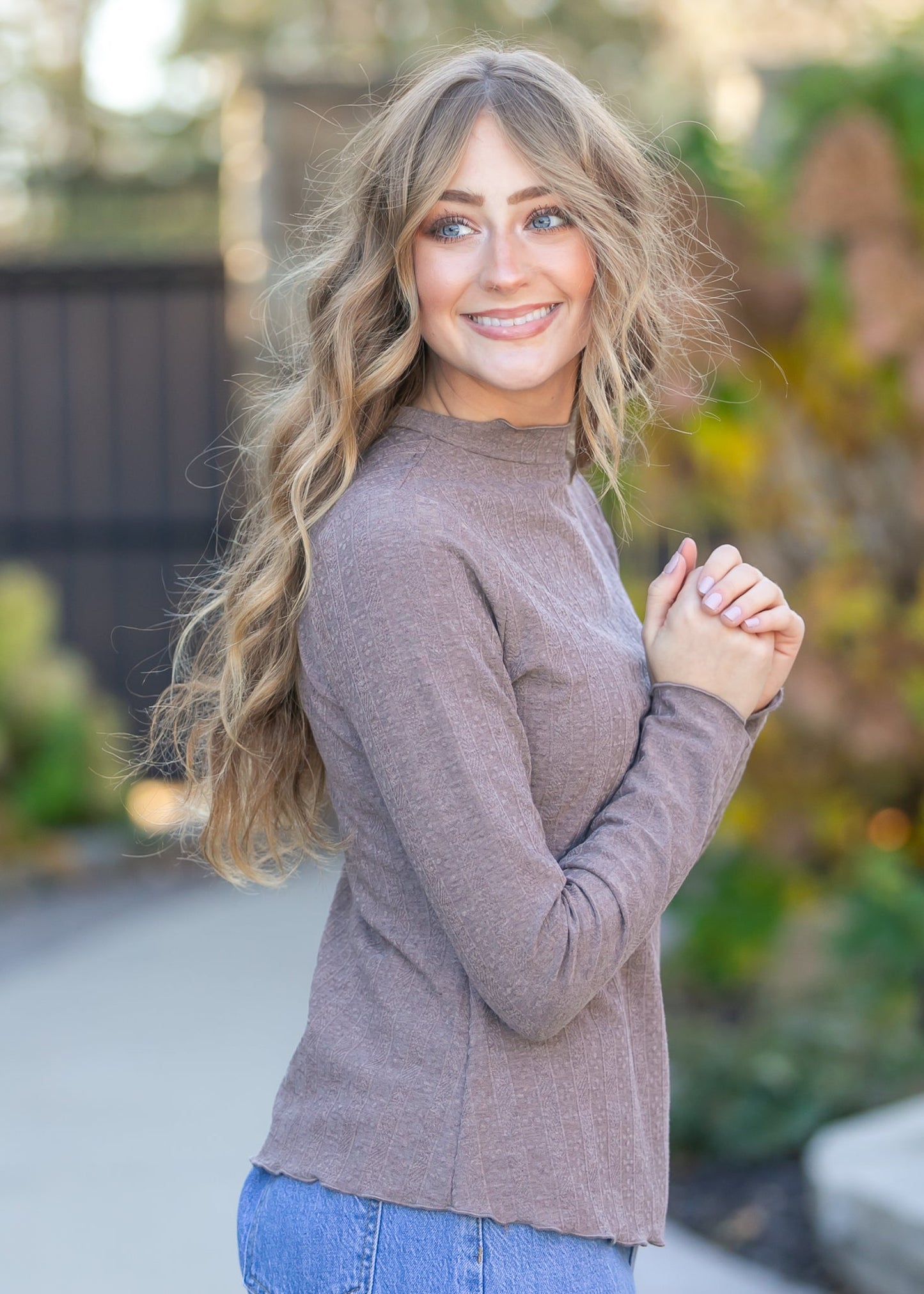 Mock Neck Long Sleeve Top - FINAL SALE