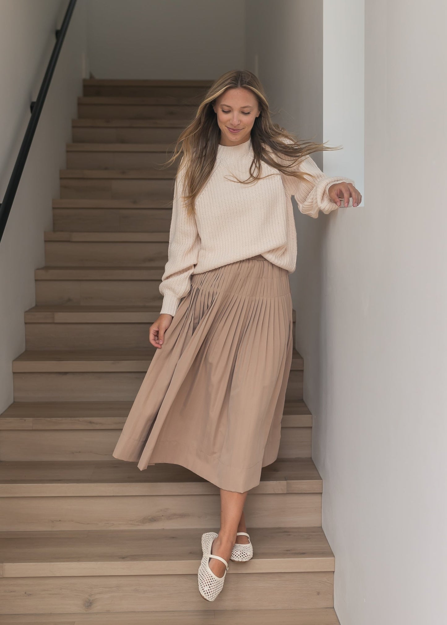 elan Mock Neck Off White Sweater - FINAL SALE