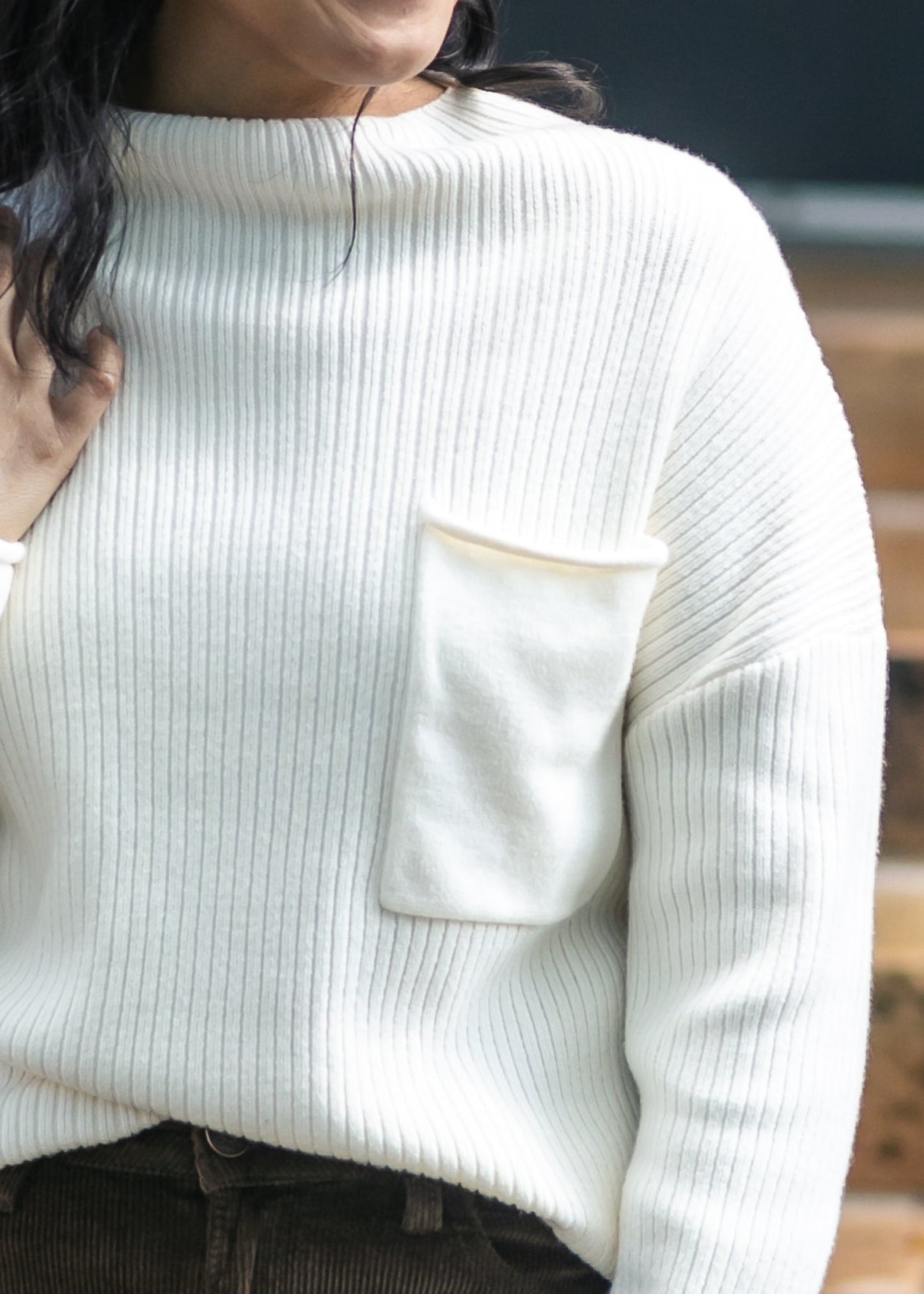 Mock Neck Pocket Sweater - FINAL SALE
